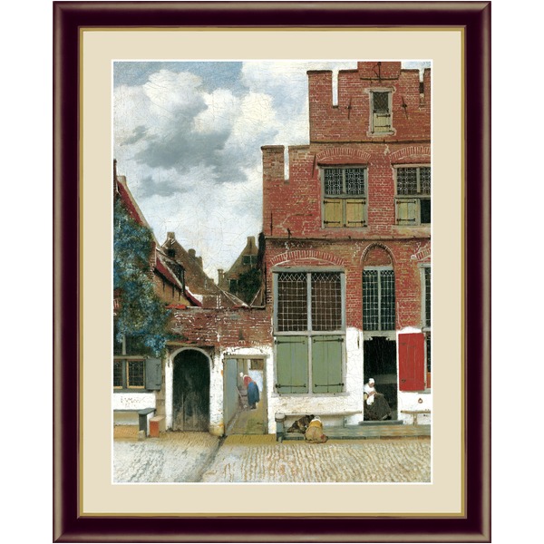 〔フェルメールの代表作〕謎多き画家 鮮やかな青色 ■ヨハネス・フェルメール（Johannes Vermeer）F6号 デルフトの小路 【北海道・沖縄・離島配送不可】