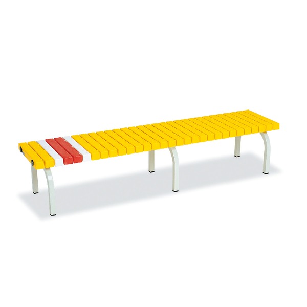 テラモト ホームベンチ 1800 黄 組立式 【北海道・沖縄・離島配送不可】