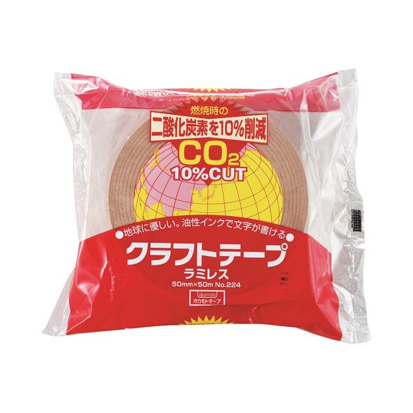 (まとめ) オカモト クラフトテープラミレス No.224 50mm×50m No.224-50 1巻 〔×50セット〕 【北海道・沖縄・離島配送不可】