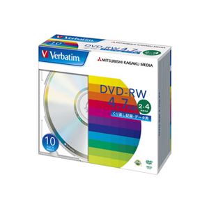 (まとめ) バーベイタム データ用DVD-RW4.7GB 4倍速 ブランドシルバー 5mmスリムケース DHW47Y10V1 1パック(10枚)  〔×10セット〕 【北海道・沖縄・離島配送不可】