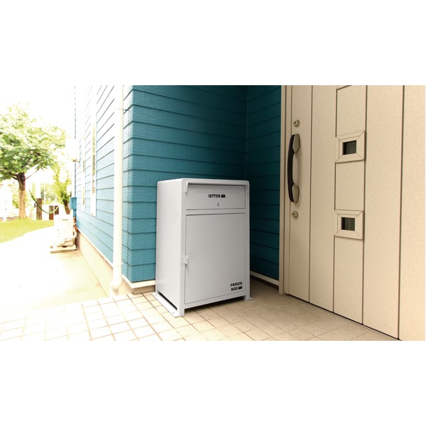 宅配ボックス/配達BOX 〔ホワイト〕 幅590×奥行400×高さ830mm スチール粉体塗装 耐荷重収納部：10kg 〔玄関〕 完成品 【北海道・沖縄・離島配送不可】_4