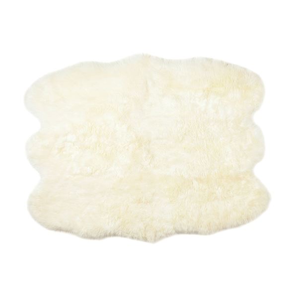 ニュージーランド産 天然ムートンの6匹 ラグマット 〔約140×180cm ホワイト〕 表面：羊毛皮100％ 吸水性 放湿性 『M-511-F』の通販は