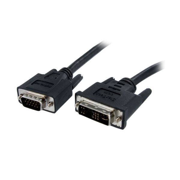 （まとめ）StarTech.com DVI-VGA変換ディスプレイモニターケーブル 2m DVI A-D Sub15ピン オス/オス ブラック DVIVGAMM2M 1本 〔×5セット〕 【北海道・沖縄・離島配送不可】