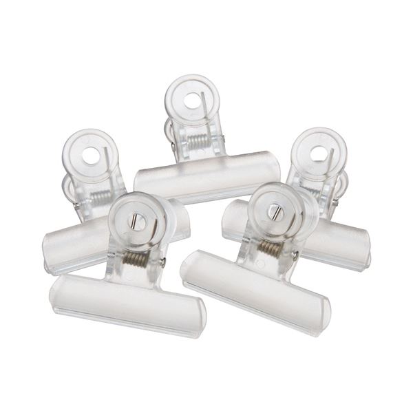 (まとめ) ミツヤ クリアクリップ アクア 中 口幅50mm 透明 PCC-5P-TM 1箱(5個)  〔×30セット〕 【北海道・沖縄・離島配送不可】