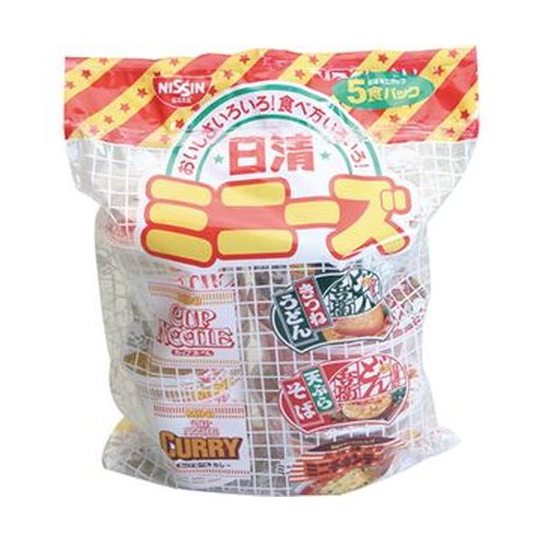 （まとめ）日清食品 ミニーズ[東] 5種 1セット（30食：5食×6パック）〔×4セット〕 【北海道・沖縄・離島配送不可】