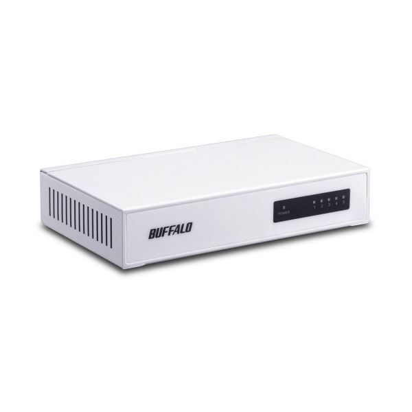 (まとめ）バッファロー 10/100M対応スイッチングハブ 金属筐体 電源内蔵 5ポート ホワイト LSW4-TX-5NS/WHD 1セット(3台)〔×3セット〕 【北海道・沖縄・離島配送不可】
