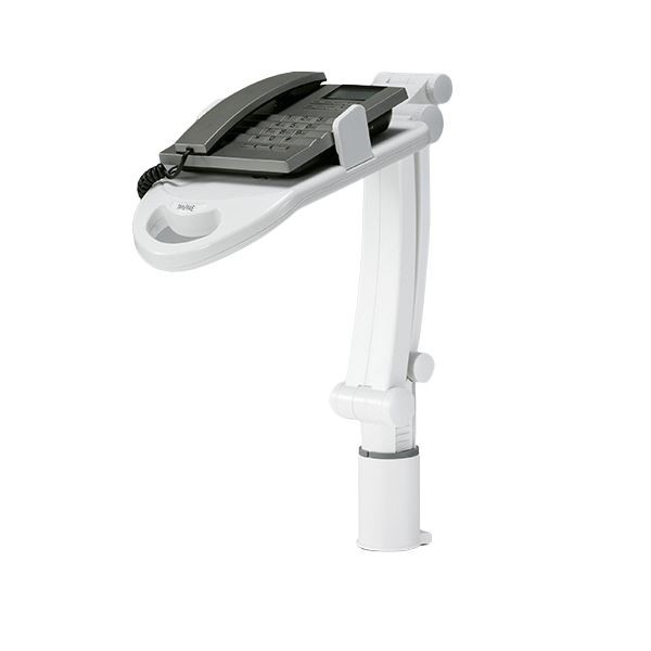 (まとめ)TANOSEE テレホンスタンドフレックス ホワイト 1台 組立品 〔×3セット〕の通販は