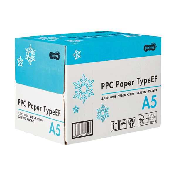 (まとめ) TANOSEE PPC PaperType EF A5 1箱(5000枚:500枚×10冊) 〔×5セット〕