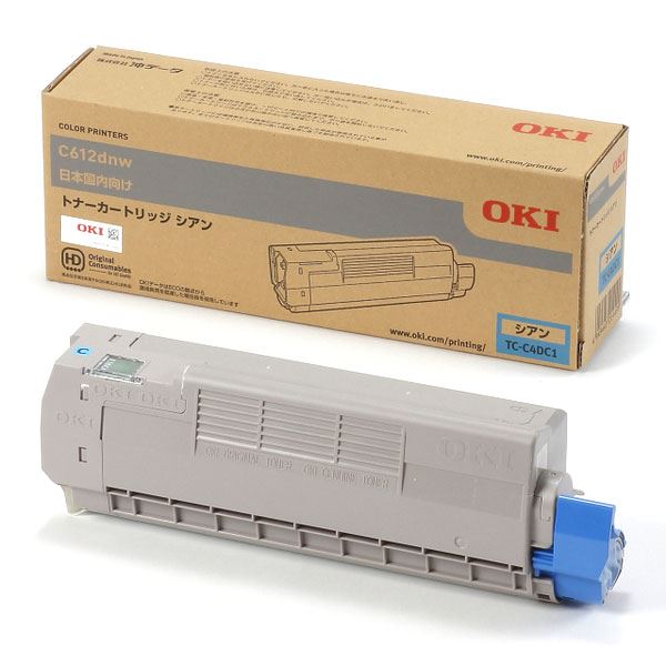 （まとめ） 〔純正品〕 OKI TC-C4DC1 トナーカートリッジ シアン 〔×3セット〕 【北海道・沖縄・離島配送不可】
