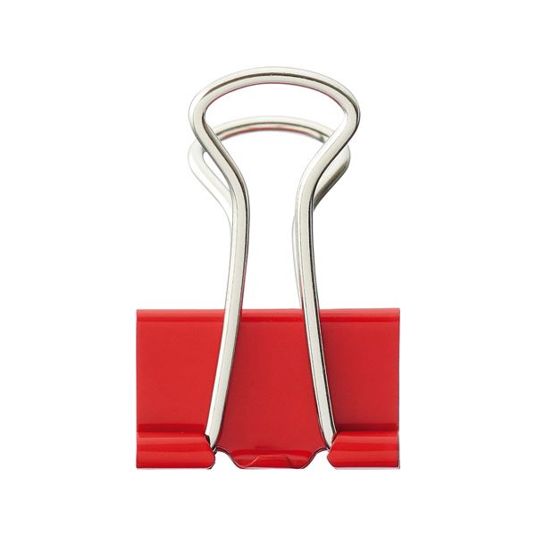 (まとめ) TANOSEE ダブルクリップ 小 口幅19mm レッド 1箱（10個）  〔×100セット〕 【北海道・沖縄・離島配送不可】