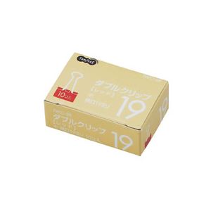 (まとめ) TANOSEE ダブルクリップ 小 口幅19mm レッド 1箱（10個）  〔×100セット〕 【北海道・沖縄・離島配送不可】_1