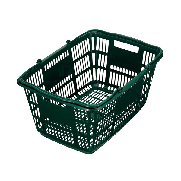(まとめ) スーパーメイト ショッピングバスケット 33L ダークグリーン CB-33EGG 1個  〔×10セット〕 【北海道・沖縄・離島配送不可】