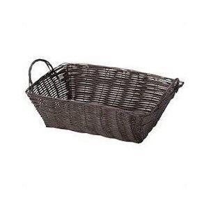 (まとめ) バスケット/収納カゴ 〔ブラウン L〕 幅31×奥行21×高さ13cm 持ち手つき 軽量 丈夫 小物収納 〔×48個セット〕