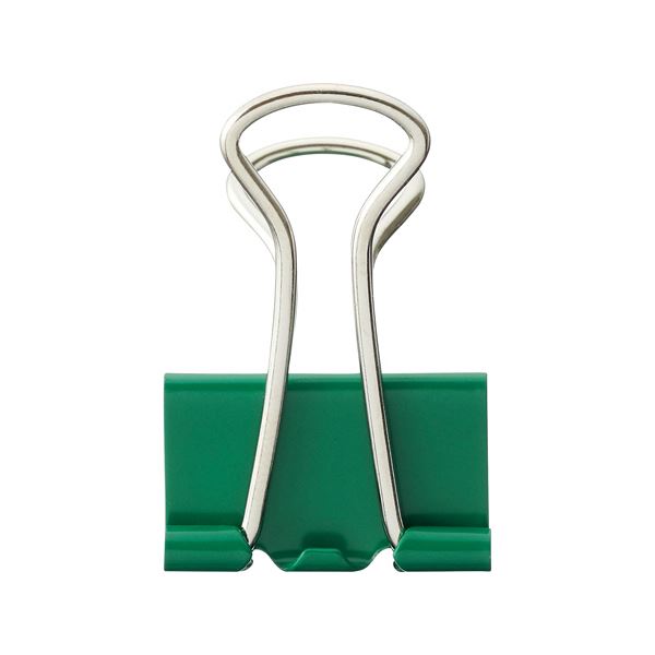 (まとめ) TANOSEE ダブルクリップ 小 口幅19mm グリーン 1箱（10個）  〔×100セット〕 【北海道・沖縄・離島配送不可】