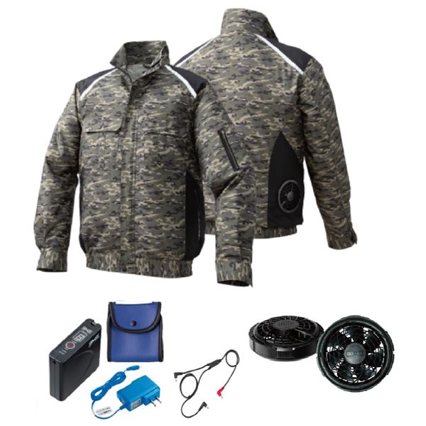 KU91400 空調服 R 綿薄手 タチエリ FAN2300B・RD9261・LISUPER1セット チャコール M KU91400 空調服 R 綿薄手 タチエリ FAN2300B・RD9261・LISUPER1セット