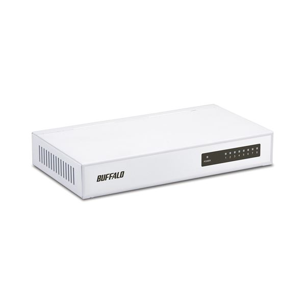(まとめ）バッファロー 10/100M対応スイッチングハブ 金属筐体 電源内蔵 8ポート ホワイト LSW4-TX-8NS/WH 1台〔×3セット〕 【北海道・沖縄・離島配送不可】