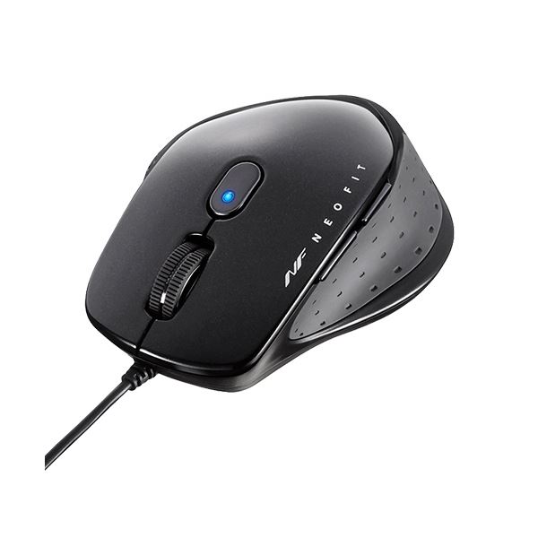 (まとめ) バッファロー 有線 BlueLED5ボタン ネオフィットマウス Mサイズ ブラック BSMBU510MBK 1個 〔×10セット〕 【北海道・沖縄・離島配送不可】_1