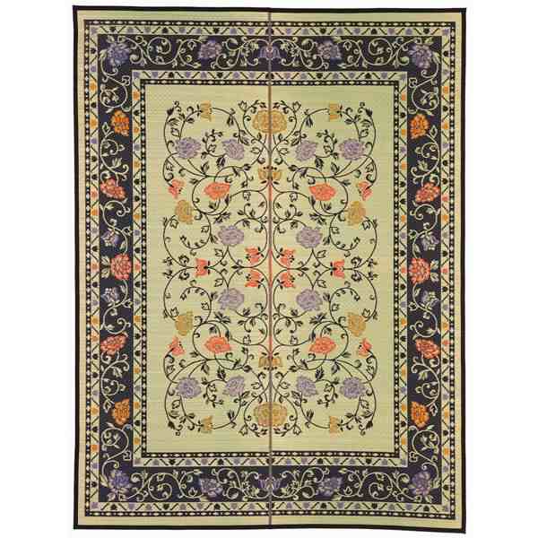 国産い草 ラグマット/絨毯 〔約191×250cm ナチュラル×ブラック〕 日本製 縁：綿100％ 『イデア』 〔リビング〕 【北海道・沖縄・離島配送不可】の通販は