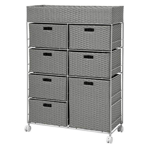 ランドリーラック ランドリー収納 洗濯カゴ チェスト ランドリーボックス 引き出し キャスター付き （約）幅70.5×奥行30.5×高さ99.5cm 18,908円