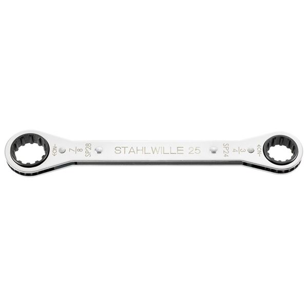 STAHLWILLE（スタビレー） 25ASP-24X28 板ラチェットメガネ スプライン（41572428） 【北海道・沖縄・離島配送不可】
