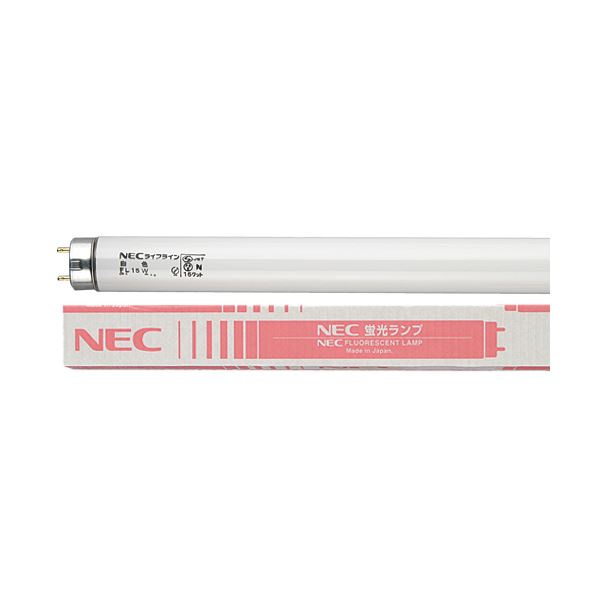 NEC 蛍光ランプ ライフライン 直管グロースタータ形 15W形 白色 FL15W/4K-L 1パック(4本) 〔×10セット〕 【北海道・沖縄・離島配送不可】