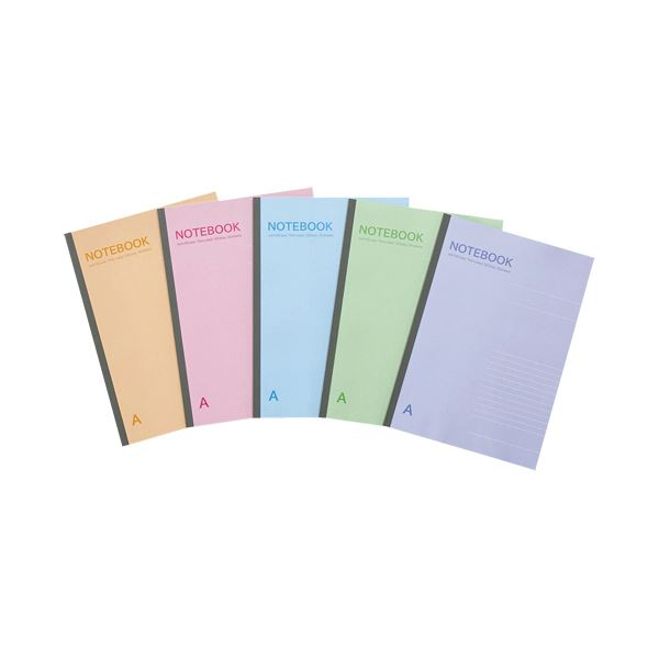 （まとめ）TANOSEE ノートブック セミB5 A罫7mm 30枚 5色パック 1パック（5冊） 〔×30セット〕 【北海道・沖縄・離島配送不可】
