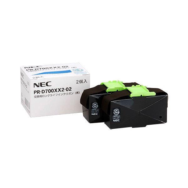 (まとめ）NEC 交換用ロングライフインクリボン 黒 PR-D700XX2-02 1箱(2本)〔×3セット〕 【北海道・沖縄・離島配送不可】