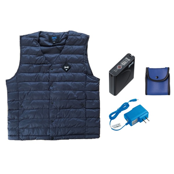 空調服 2021年 THERMALGEAR TG22102 発熱防寒ベスト LISUPER1バッテリーセット（サイズ：M / カラー：ネイビー） 【北海道・沖縄・離島配送不可】