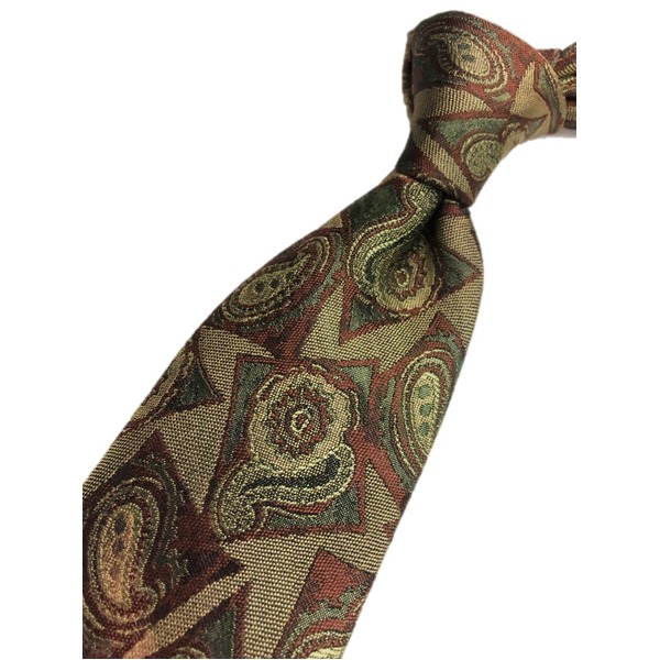 西陣手縫い仕立て ほぐし染め シルク100%ネクタイ ブロンズ＆レンガ 【北海道・沖縄・離島配送不可】 西陣手縫い仕立て ほぐし染め シルク100%ネクタイ ブロンズ＆レンガ