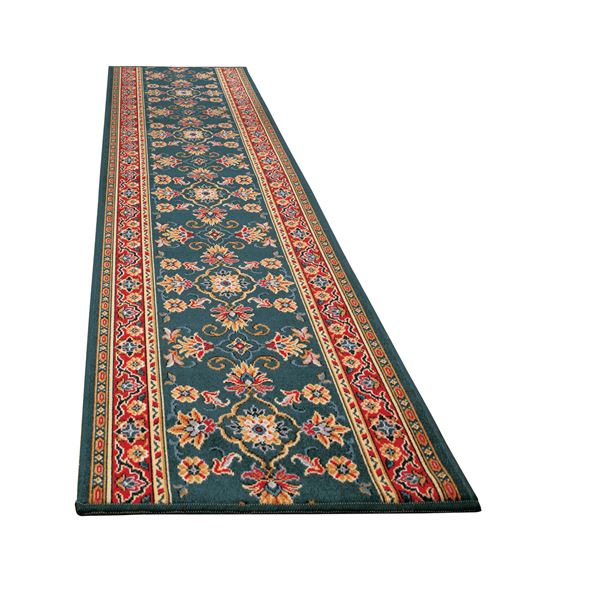 ベルギー製 廊下敷き/ラグマット 〔78×180cm グリーン〕 長方形 防滑 撥水 撥油加工 高耐久性 〔玄関 キッチン〕の通販は 8,271円