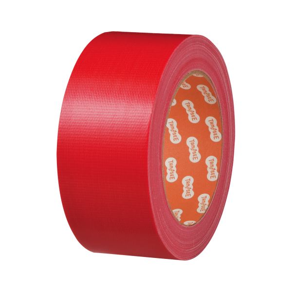 (まとめ) TANOSEE 布テープ（カラー） 50mm×25m 赤 1巻  〔×30セット〕の通販は