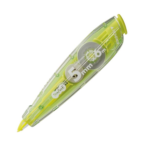 (まとめ) TANOSEEノック式修正テープ（使い切り） 5mm幅×6m グリーン 1個  〔×50セット〕の通販は