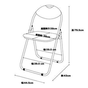 折りたたみパイプ椅子 〔10脚入り/1セット〕 スチール 背もたれ付き