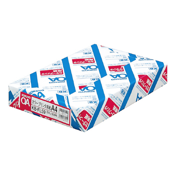 （まとめ買い）コクヨ カラープリンタ用紙 A4 500枚 白色度80% 70g平米 KB-FL59 〔×3〕 【北海道・沖縄・離島配送不可】の通販は
