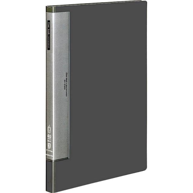 （まとめ買い）コクヨ クリヤーブック ウェーブカット 固定式 B4縦 40ポケット ダークグレー ラ-T574DM 〔3冊セット〕 【北海道・沖縄・離島配送不可】