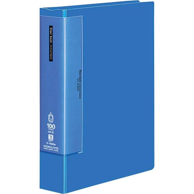 （まとめ買い）コクヨ クリヤーブック ウェーブカット 固定式 A4縦 100ポケット 青 ラ-T590B 〔3冊セット〕 【北海道・沖縄・離島配送不可】