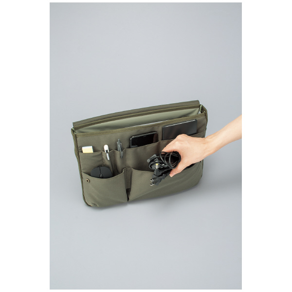 （まとめ買い）コクヨ BIZRACK バッグインバッグ 13.3インチノートPC収容 ヨコ グリーン カハ-BRB130DG 〔×3〕 【北海道・沖縄・離島配送不可】