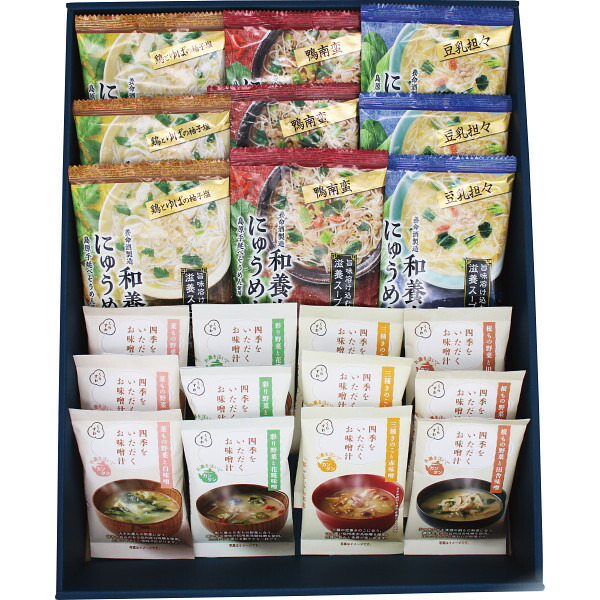 【ギフト】養命酒製造 和養生にゅうめんと四季をいただくお味噌汁計21食セットの通販は 5,013円