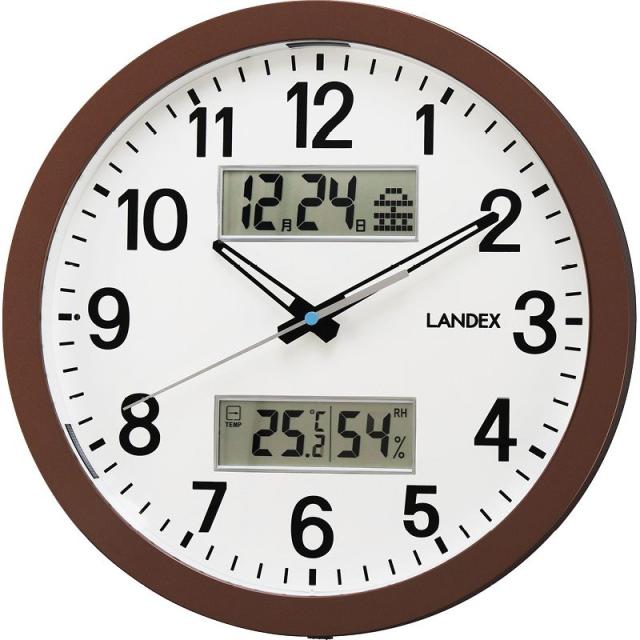 【ギフト】ランデックス 温湿度表示掛時計 ディアデイズ YW9178DBR 【北海道・沖縄・離島配送不可】の通販は 7,090円