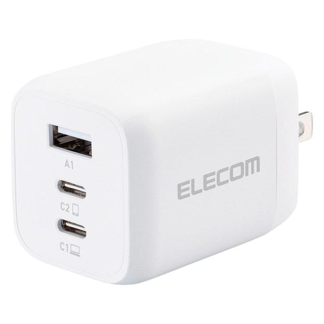 【ギフト】ELECOM AC&USB充電器65W ホワイト EC-AC4465WH 【北海道・沖縄・離島配送不可】