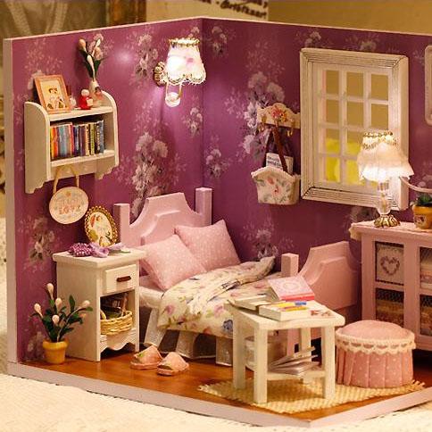 More Fun ワンルームシリーズ ミニチュアハウス手作りキット Ledライト付き パープルルーム H 001の通販はau Pay マーケット フジックス