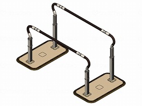 パナソニックエイジフリー 歩行サポート手すり スムーディ伸縮 両手すり 標準タイプ XPN-L80612 【北海道・沖縄・離島配送不可】