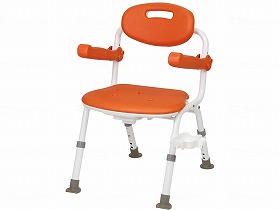 幸和製作所 テイコブワンタッチ折りたたみシャワーチェア(ミドル) レッドオレンジ BSU11 【北海道・沖縄・離島配送不可】