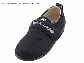 徳武産業 あゆみシューズ 介護靴 施設用 ダブルマジックIII 3E(ハローキティ) 黒 両足SSサイズ 010501 【北海道・沖縄・離島配送不可】