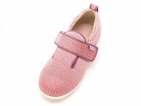 徳武産業 あゆみシューズ 介護靴 施設用 ダブルマジックIII ニット 7E ピンク 片足/左Sサイズ 7048 【北海道・沖縄・離島配送不可】