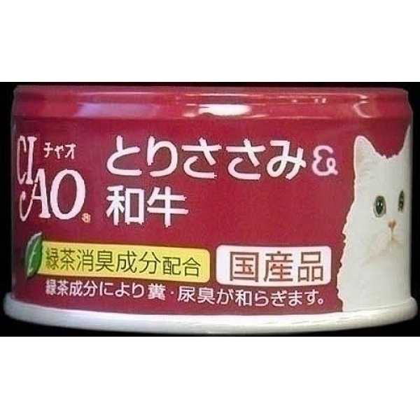 （まとめ買い）いなば チャオ とりささみ＆和牛 85g 猫用缶詰 キャットフード 〔×24〕 【北海道・沖縄・離島配送不可】の通販は