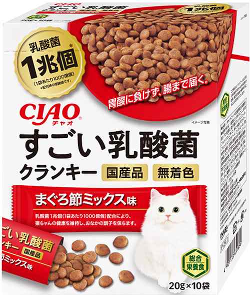 いなばペットフード Ciao すごい乳酸菌クランキー まぐろ節ミックス味 g 10袋 猫用おやつの通販はau Pay マーケット フジックス