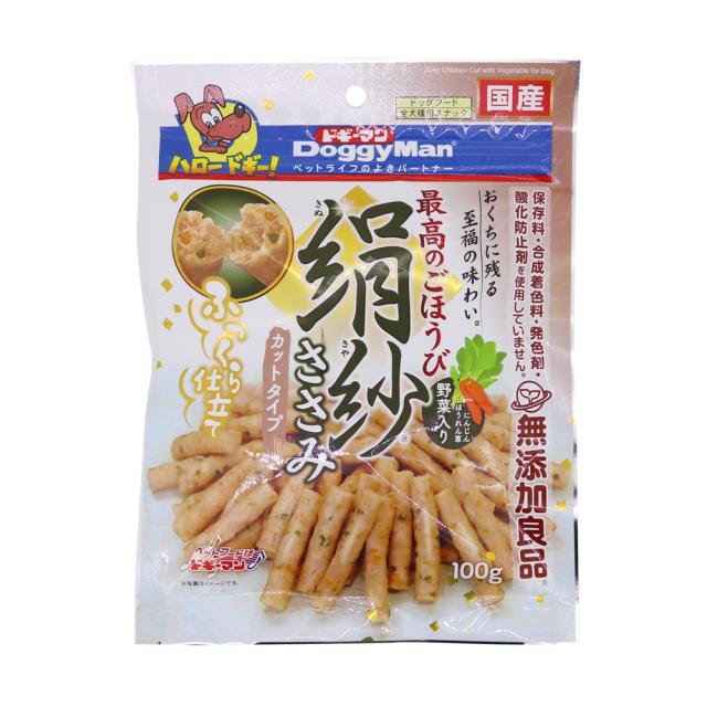（まとめ買い）ドギーマン 絹紗 カットタイプ 野菜入り 100g 犬用おやつ 〔×16〕の通販は