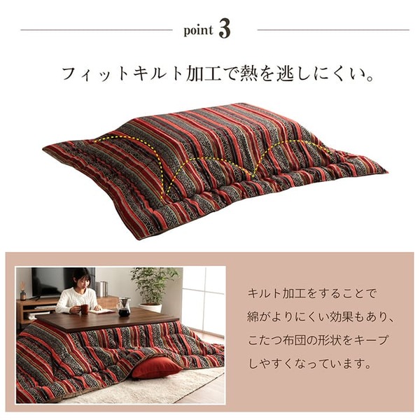 こたつ布団 正方形 日本製 シェニール カラフル エスニック イエロー 約200×200cm 【北海道・沖縄・離島配送不可】_11