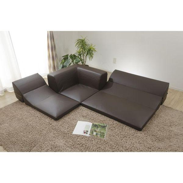 ブラウン コーナーソファ 2人掛け 楽天市場】【Salt】 3人掛けフロアコーナーソファ(2セット